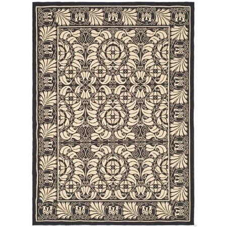 Safavieh 2 Ft. -4 In. X 6 Ft. -7 In. Runner Indoor-Outdoor Courtyard- Black And Sand- Machine Made Rug CY5146D-27